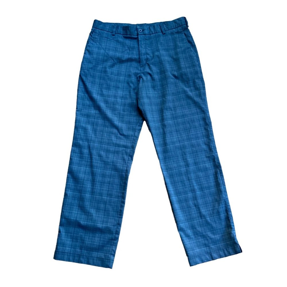 Nike Golf Pants Men's 34 x 32 Tour Performance Dri Fit Gray Plaid Stretch Swoosh